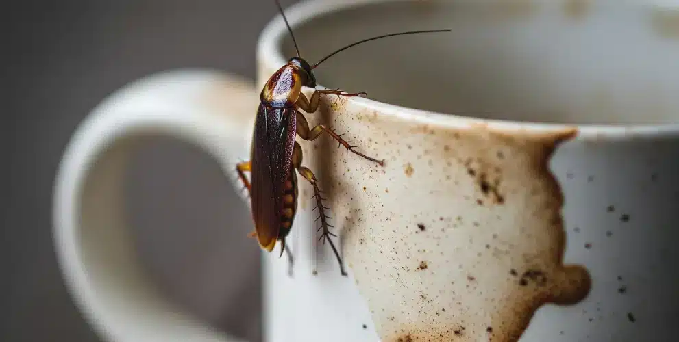 cockroach in coffee